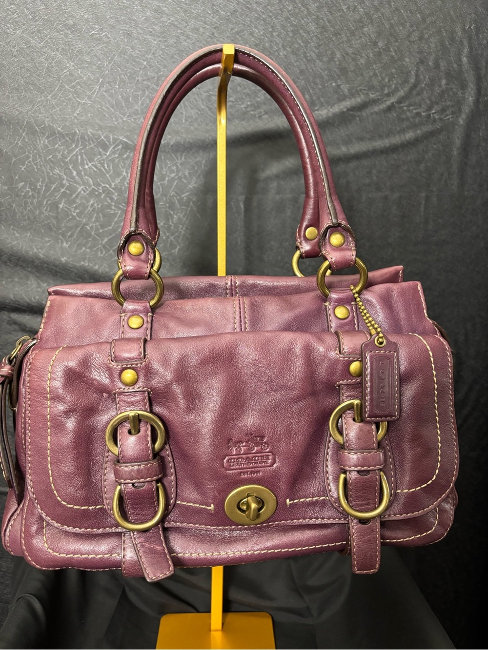 Vintage Coach Legacy Garcia 12704 Plum Purple Leather Satchel 2008 Y2K